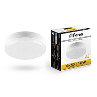 Лампа светодиодная Feron LB-453 GX Таблетка GX53 220В 12Вт 960Лм 2700К 75х24мм картинка 